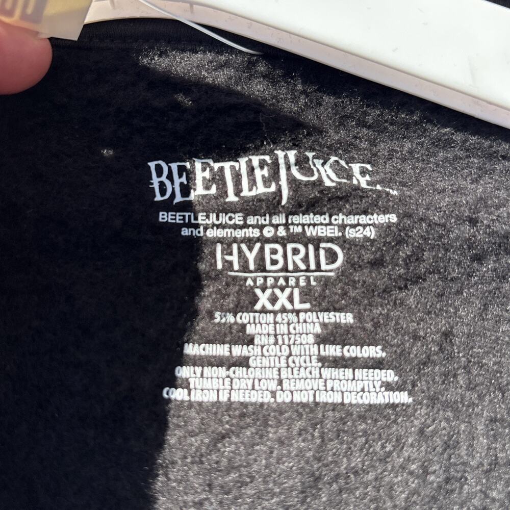 Beetlejuice Graphic Sweatshirt Sweater Mens 2XL Black Fleece Michael Keaton - Picture 5 of 7